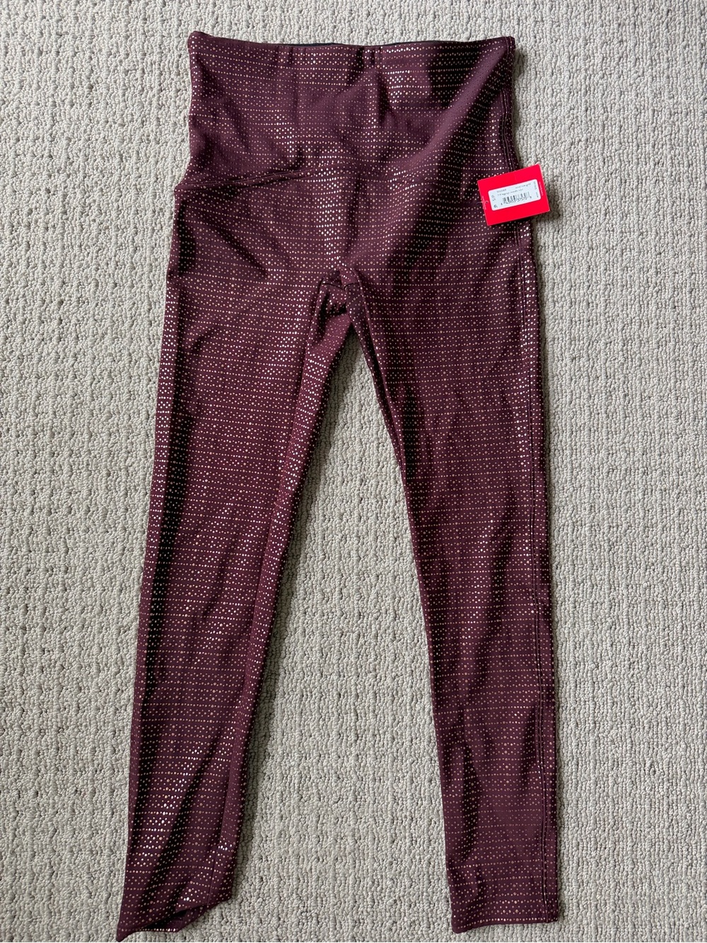 SPANX Kids Metallic Dot Burgundy Leggings